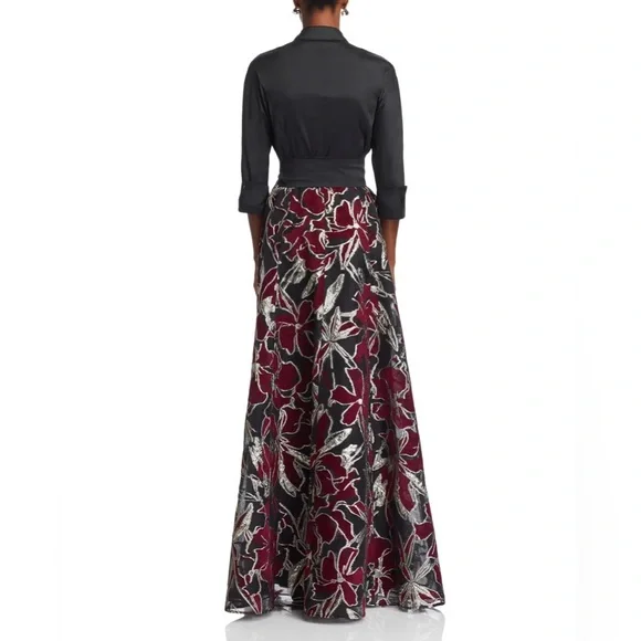 Rickie Freeman for Teri Jon Metallic Jacquard Gown - Picture 14 of 15